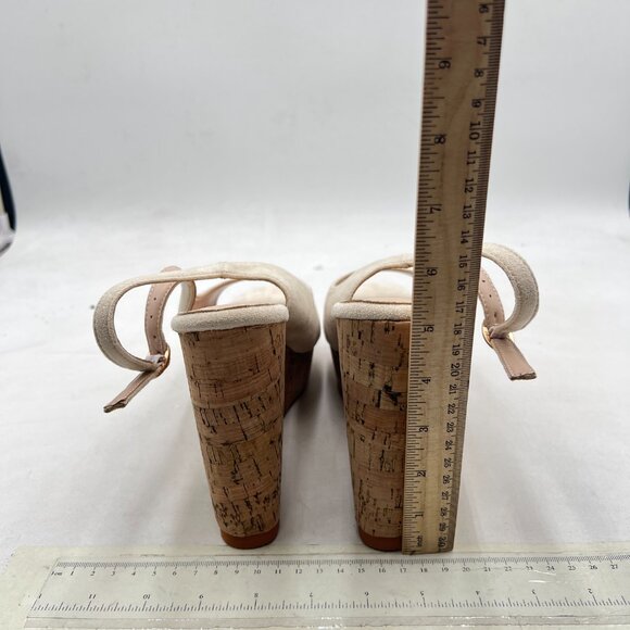 FOWT Apricot Peep Toe Slingback Platform Wedge High Heel Buckle Open Toe Sandals - Picture 5 of 8